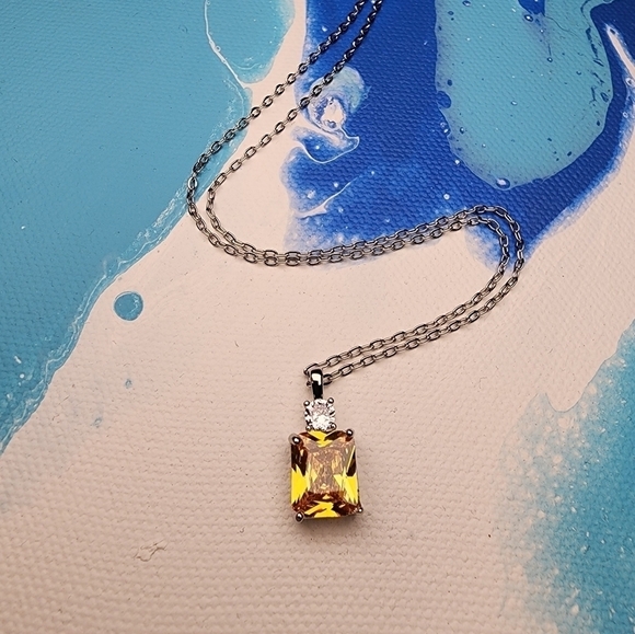 Citrine yellow gemstone necklace November Birthstone - Picture 3 of 10